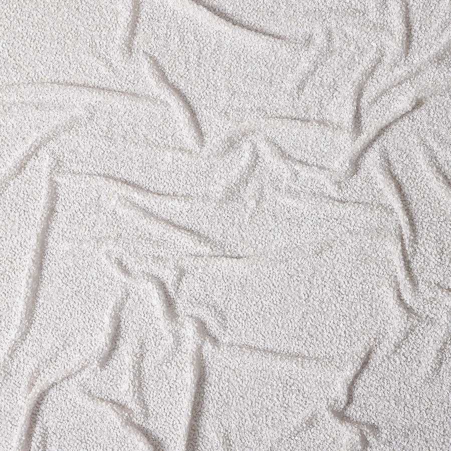 Ivory White Silk Georgette Sequin Fabric 110cm