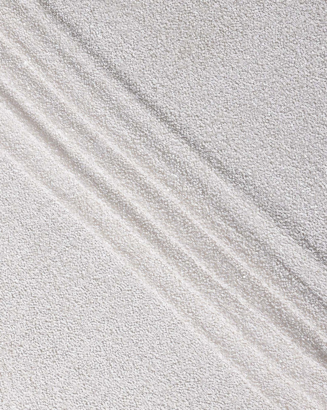 Ivory White Silk Georgette Sequin Fabric 110cm