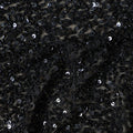 Ebony Black Silk Georgette Sequin Fabric 110cm