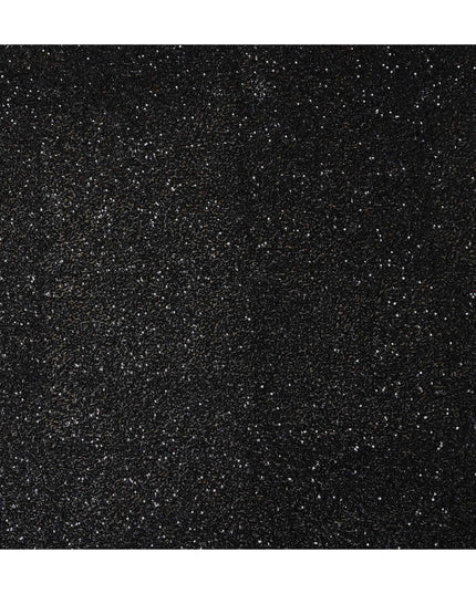 Ebony Black Silk Georgette Sequin Fabric 110cm