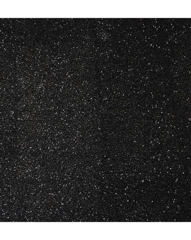 Ebony Black Silk Georgette Sequin Fabric 110cm