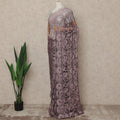 Dusty Mauve 2 Tone Premium French Chantilly Saree Lace Fabric 5.5 Mtrs Length 110 Cms Width Floral Eyelash Net Designer Drape Material Made In France, Blouse Not Included-D28087 - Regal Fabrics