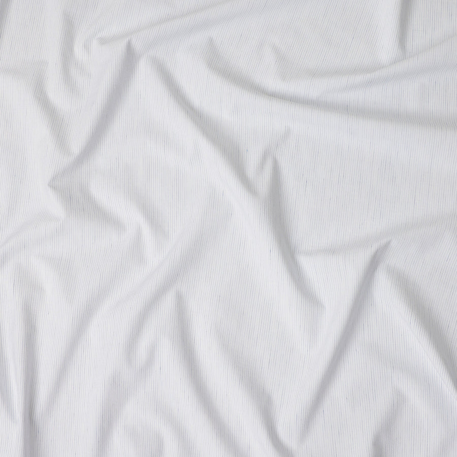 White Fine Pinstripe Pattern Premium Pure Italian 100% Cotton Shirting Fabric Soft Breathable Luxury Lightweight Shirt Material Tailoring Fabric 150 Cms Width Italy Origin-D28494 - Regal Fabrics