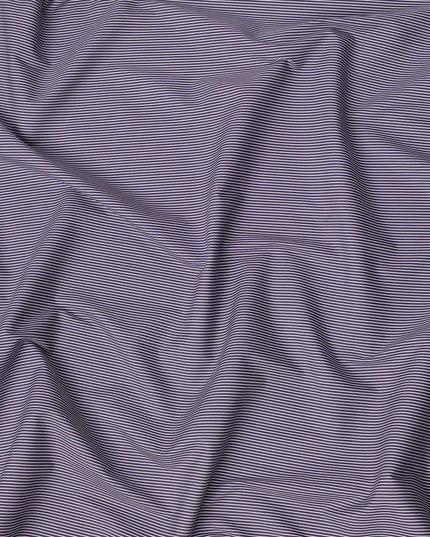 Purple Micro Stripe Pattern Premium Pure Italian 100% Cotton Shirting Fabric Soft Breathable Fine Woven Luxury Shirt Material Tailoring Fabric 150 Cms Width Italy Origin-D28493 - Regal Fabrics