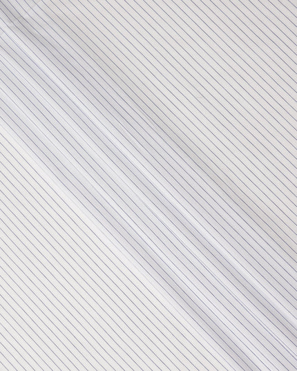 White Blue Pinstripe Pattern Premium Pure Italian 100% Cotton Shirting Fabric Soft Breathable Fine Woven Luxury Shirt Material Tailoring Fabric 150 Cms Width Italy Origin-D28496 - Regal Fabrics