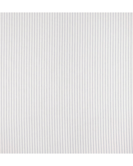 White Blue Pinstripe Pattern Premium Pure Italian 100% Cotton Shirting Fabric Soft Breathable Fine Woven Luxury Shirt Material Tailoring Fabric 150 Cms Width Italy Origin-D28496 - Regal Fabrics
