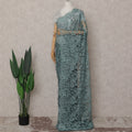Sea Green Floral French Chantilly Lace Saree