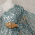 Sea Green Floral French Chantilly Lace Saree