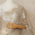 Gold French Metallic Chantilly Lace Saree