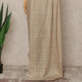 Gold French Metallic Chantilly Lace Saree