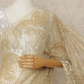Gold French Metallic Chantilly Lace Saree