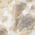 Cream Gold Floral French Silk Chiffon Fransawi Garbasaar