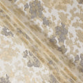 Cream Gold Floral French Silk Chiffon Fransawi Garbasaar