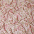 Pink Gold Floral French Silk Chiffon Fransawi Garbasaar