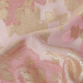 Pink Gold Floral French Silk Chiffon Fransawi Garbasaar
