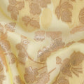 Yellow Floral French Silk Chiffon Fransawi Garbasaar