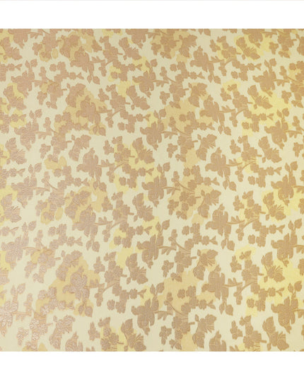 Yellow Floral French Silk Chiffon Fransawi Garbasaar