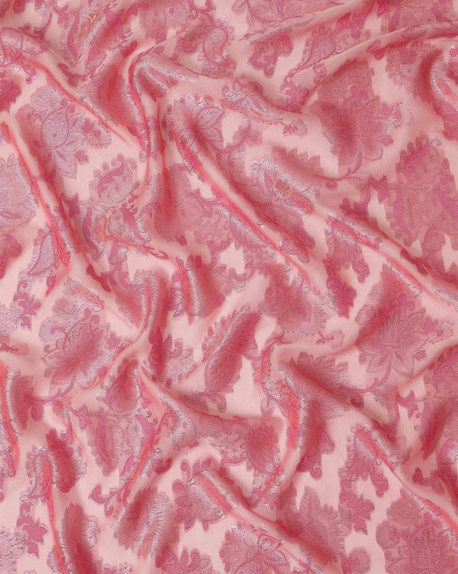 Pink Paisley French Silk Chiffon Fransawi Garbasaar