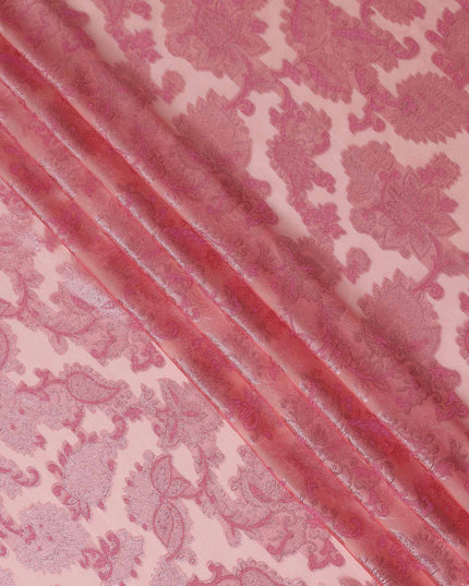 Pink Paisley French Silk Chiffon Fransawi Garbasaar