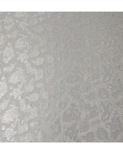 Silver Floral French Silk Chiffon Fransawi Garbasaar