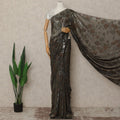 Olive Brown Metallic French Chiffon Saree 5.5 Meters Length 110 Cms Width Lightweight Printed Elegant Party Wear Soft Flowy Fabric Premium Quality Without Blouse Piece-D28732 Regal Fabrics