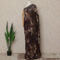 Deep Aubergine Plum Silk Chiffon Saree - D31594