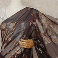 Deep Aubergine Plum Silk Chiffon Saree - D31594