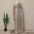 Beige Gold Metallic French Chiffon Saree 5.5 Meters Length 110 Cms Width Lightweight Printed Elegant Party Wear Soft Flowy Fabric Premium Quality Without Blouse Piece-D28726 Regal Fabrics