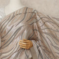 Beige Gold Metallic French Chiffon Saree 5.5 Meters Length 110 Cms Width Lightweight Printed Elegant Party Wear Soft Flowy Fabric Premium Quality Without Blouse Piece-D28726 Regal Fabrics