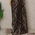 Black, Copper Metallic French Chiffon Saree 5.5 Meters Length 110 Cms Width Lightweight Printed Elegant Party Wear Soft Flowy Fabric Premium Quality Without Blouse Piece-D28727 Regal Fabrics