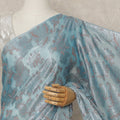 Dusty Blue Silver Metallic French Chiffon Saree 5.5 Meters Length 110 Cms Width Lightweight Printed Elegant Party Wear Soft Flowy Fabric Premium Quality Without Blouse Piece-D28721 Regal Fabrics