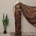 Dark Brown Copper Metallic French Chiffon Saree 5.5 Meters Length 110 Cms Width Lightweight Printed Elegant Party Wear Soft Flowy Fabric Premium Quality Without Blouse Piece-D28723 Regal Fabrics