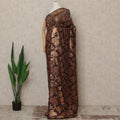 Dark Brown Copper Metallic French Chiffon Saree 5.5 Meters Length 110 Cms Width Lightweight Printed Elegant Party Wear Soft Flowy Fabric Premium Quality Without Blouse Piece-D28723 Regal Fabrics