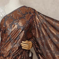 Dark Brown Copper Metallic French Chiffon Saree 5.5 Meters Length 110 Cms Width Lightweight Printed Elegant Party Wear Soft Flowy Fabric Premium Quality Without Blouse Piece-D28723 Regal Fabrics