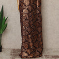 Dark Brown Copper Metallic French Chiffon Saree 5.5 Meters Length 110 Cms Width Lightweight Printed Elegant Party Wear Soft Flowy Fabric Premium Quality Without Blouse Piece-D28723 Regal Fabrics