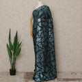 Black Teal Metallic French Chiffon Saree 5.5 Meters Length 110 Cms Width Lightweight Printed Elegant Party Wear Soft Flowy Fabric Premium Quality Without Blouse Piece-D28722 Regal Fabrics
