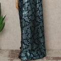 Black Teal Metallic French Chiffon Saree 5.5 Meters Length 110 Cms Width Lightweight Printed Elegant Party Wear Soft Flowy Fabric Premium Quality Without Blouse Piece-D28722 Regal Fabrics