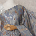 Slate Grey with Copper Silk Chiffon Saree - D31607