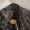 Black Copper Silver Metallic French Chiffon Saree 5.5 Meters Length 110 Cms Width Lightweight Printed Elegant Party Wear Soft Flowy Fabric Premium Quality Without Blouse Piece-D28725 Regal Fabrics