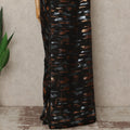 Black Copper Silver Metallic French Chiffon Saree 5.5 Meters Length 110 Cms Width Lightweight Printed Elegant Party Wear Soft Flowy Fabric Premium Quality Without Blouse Piece-D28725 Regal Fabrics