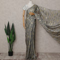 Steel Grey Silk Chiffon Saree - D31595