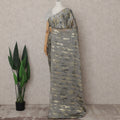 Steel Grey Silk Chiffon Saree - D31595
