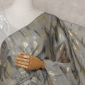 Steel Grey Silk Chiffon Saree - D31595