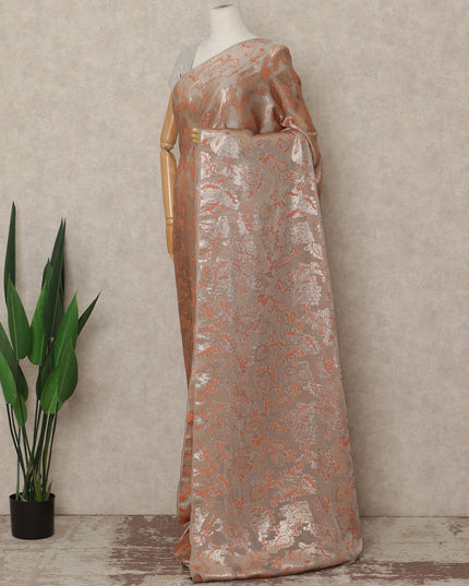 Champagne Copper Metallic French Chiffon Saree 5.5 Meters Length 110 Cms Width Lightweight Printed Elegant Party Wear Soft Flowy Fabric Premium Quality Without Blouse Piece-D28720 Regal Fabrics