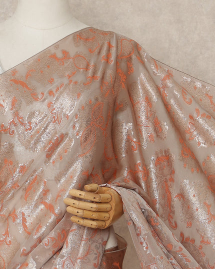 Champagne Copper Metallic French Chiffon Saree 5.5 Meters Length 110 Cms Width Lightweight Printed Elegant Party Wear Soft Flowy Fabric Premium Quality Without Blouse Piece-D28720 Regal Fabrics