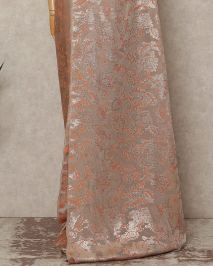 Champagne Copper Metallic French Chiffon Saree 5.5 Meters Length 110 Cms Width Lightweight Printed Elegant Party Wear Soft Flowy Fabric Premium Quality Without Blouse Piece-D28720 Regal Fabrics