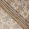 Champagne Beige Gold Silver Floral Metallic Lurex Premium Pure French Silk Chiffon Fabric Elegant Floral Woven Sheer Luxury Draping Fashion Fabric 110 Cms Width France Origin-D28508 - Regal Fabrics