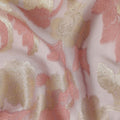 Blush Pink Gold Floral Metallic Lurex Premium Pure French Silk Chiffon Fabric Elegant Floral Woven Sheer Luxury Designer Fashion Fabric 110 Cms Width France Origin-D28510 - Regal Fabrics