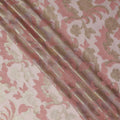Blush Pink Gold Floral Metallic Lurex Premium Pure French Silk Chiffon Fabric Elegant Floral Woven Sheer Luxury Designer Fashion Fabric 110 Cms Width France Origin-D28510 - Regal Fabrics
