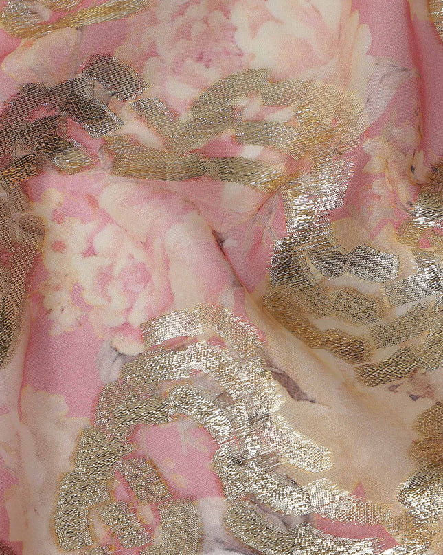 Blush Rose Gold Ribbon Pure Silk Chiffon 140cm